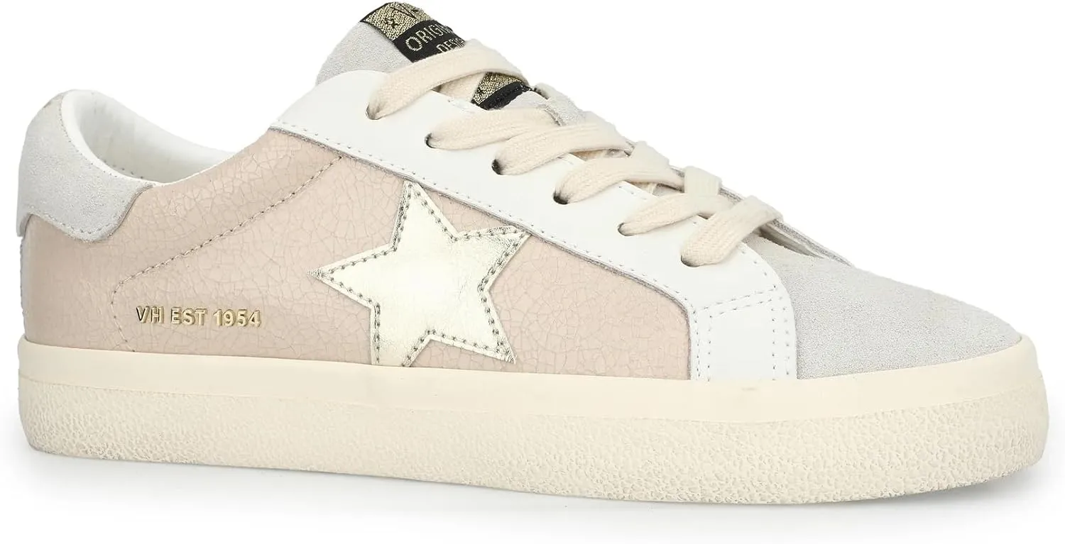 VINTAGE HAVANA Women's Flair 30 Sneaker (Taupe Cracked Leather, 9)