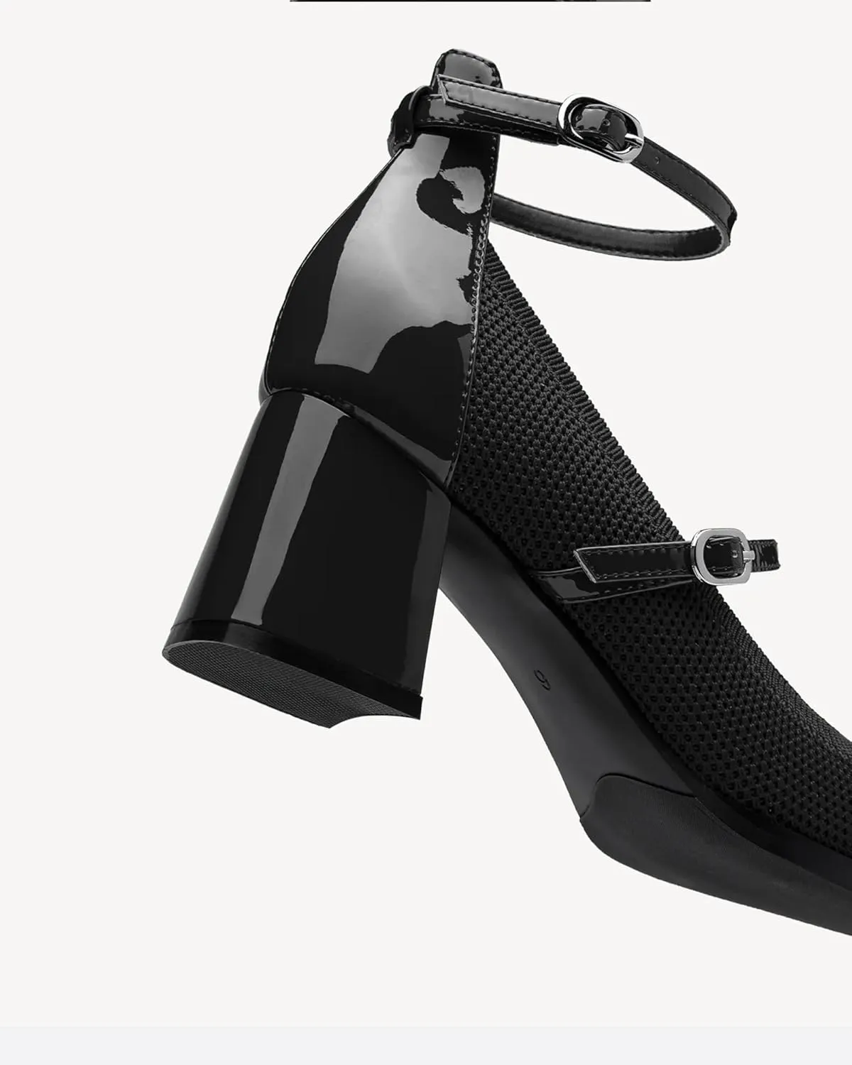 Vintage Patent Mary Jane Pumps, Women's Chunky Heel