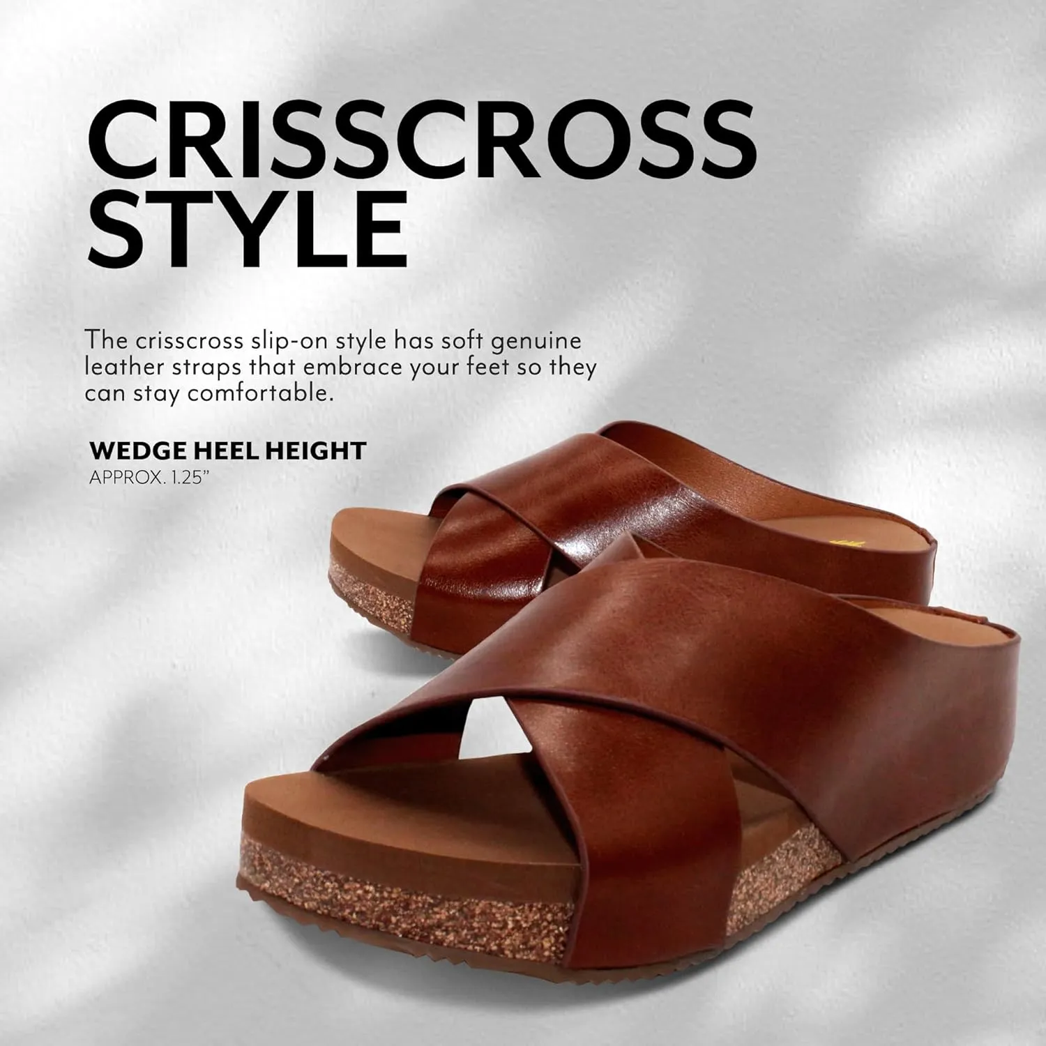 VOLATILE Ablette Wedge Sandals for Women Featuring Slip-on Crisscross Design with EVA Insole and Rubber Outsole