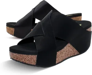 VOLATILE Womens Firefly Slide Casual Sandals Casual Mid Heel 2-3" - Black