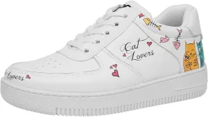 White Sneakers for Women - Handmade Women's Fashion Sneakers, Vegan Leather and Unique Design Dice Sneakers