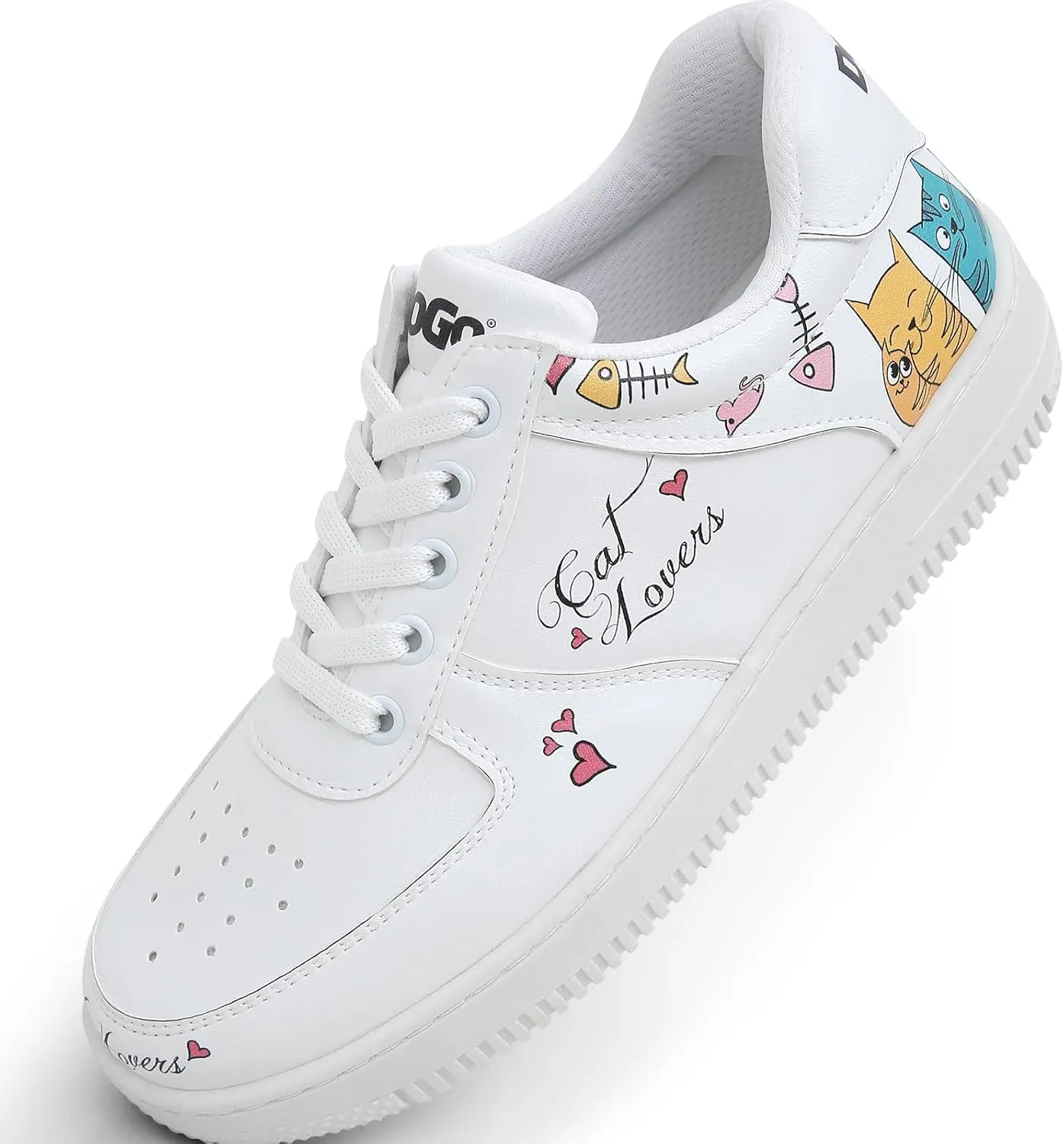 White Sneakers for Women - Handmade Women's Fashion Sneakers, Vegan Leather and Unique Design Dice Sneakers