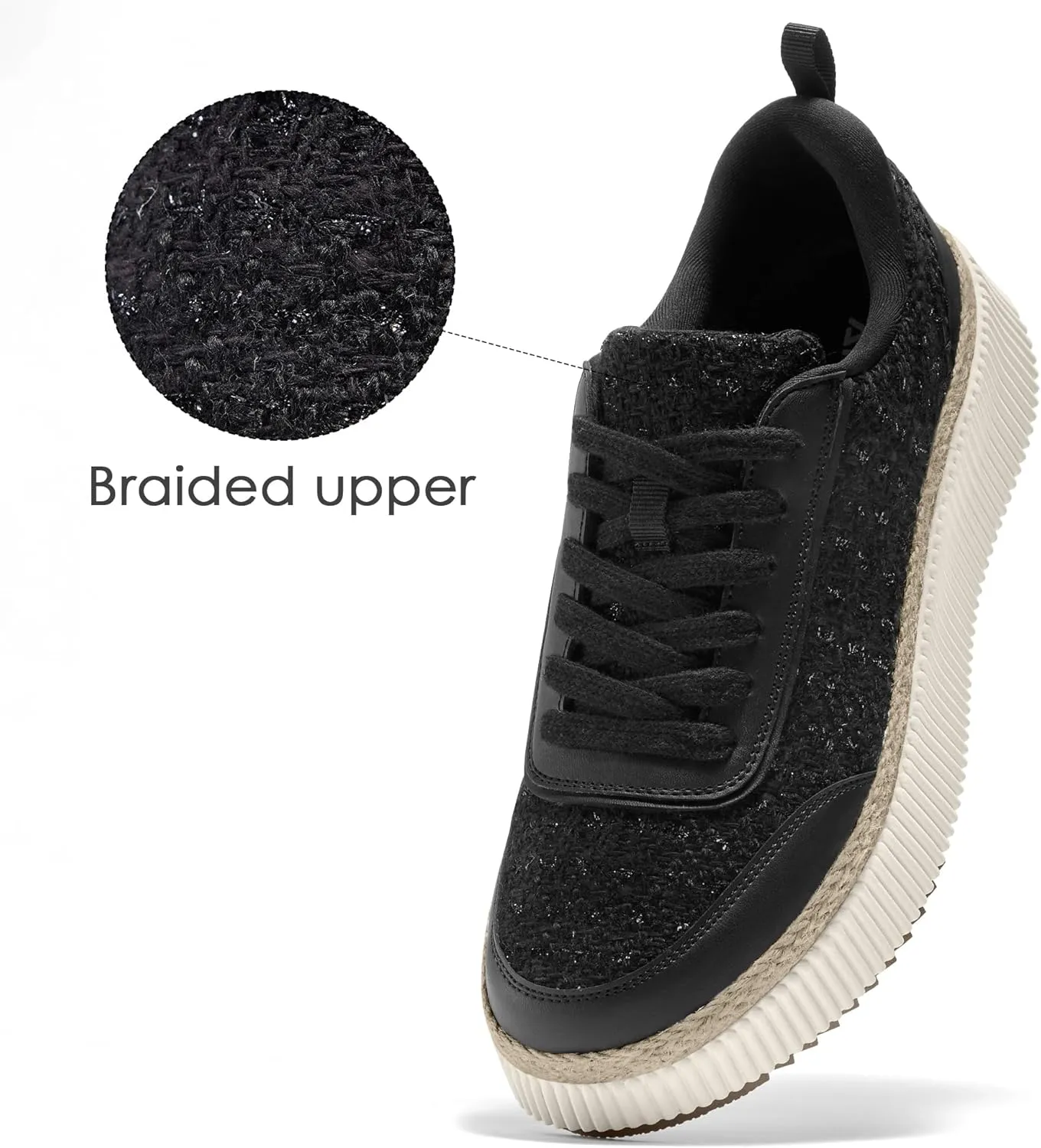 Women Espadrille Platform Sneakers Chunky Fashion Casual Shoes for Women Comfortable Walking Sneakers