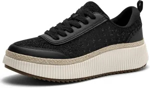 Women Espadrille Platform Sneakers Chunky Fashion Casual Shoes for Women Comfortable Walking Sneakers