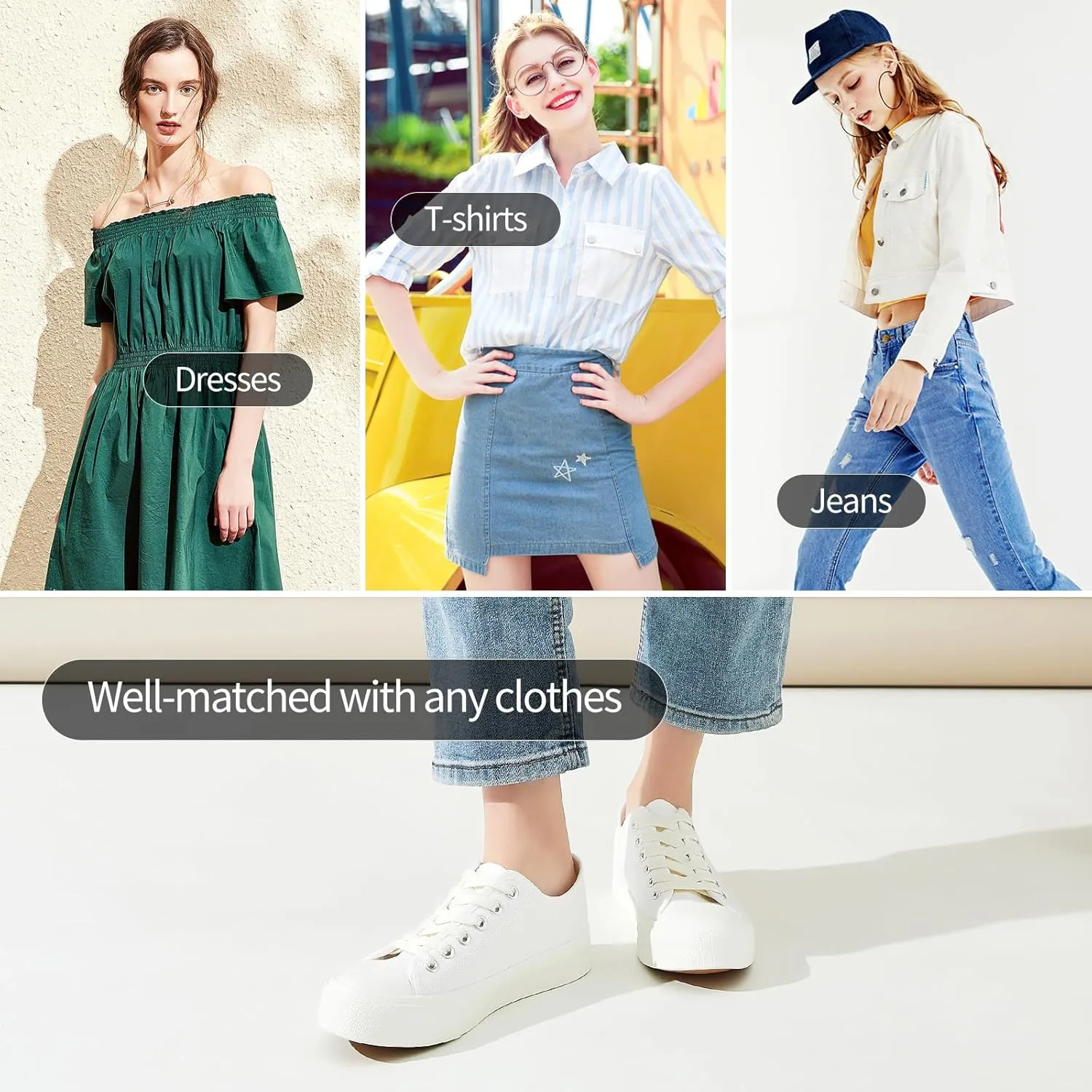 Womens Breathable Canvas Shoes,Lace up Canvas Sneakers for Women,Low Top Fashion Sneakers,Classic Black and White Sneakers