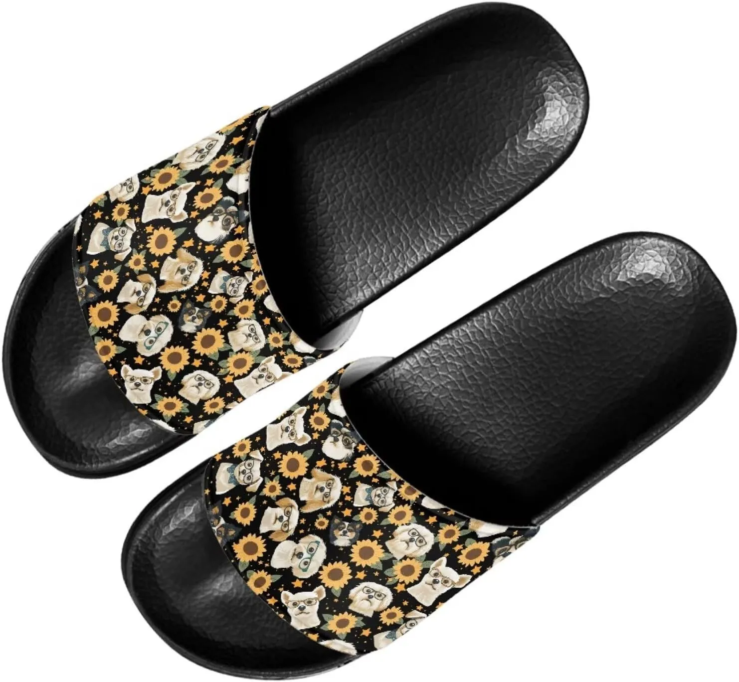 Women's Flat Sandals Comfortable Slip On Leather Slide Sandals, Women's Slide Sandals Size 6-13.5