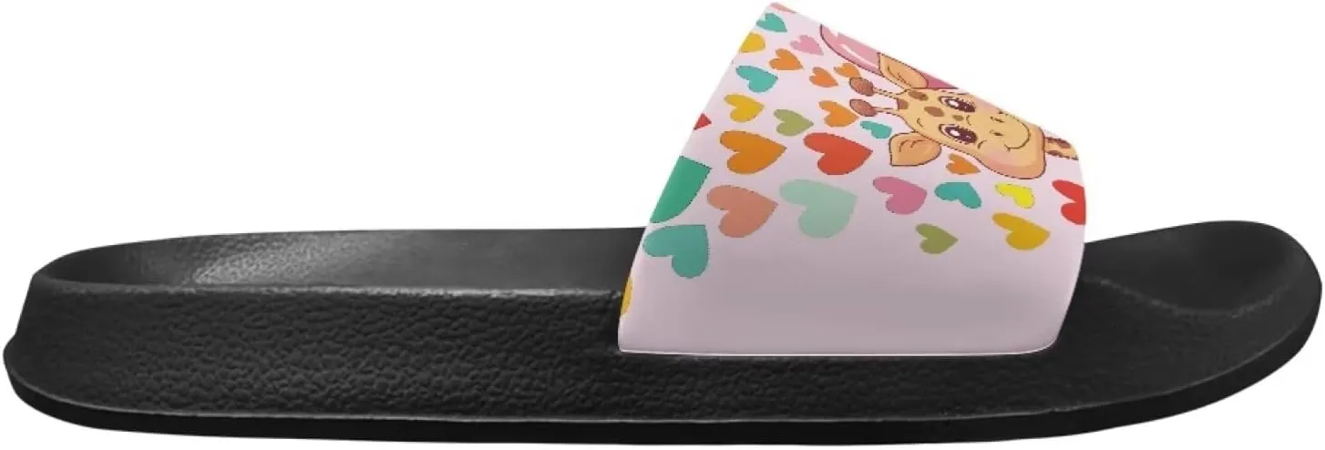 Women's Floral Printed Beach Sandals Non-Slip Soft Comfort Slide Sandals Cartoon Animal House Slippers Filp-Flops for Ladies Girls Gift for Wife Daughters Sisters Size 5-10
