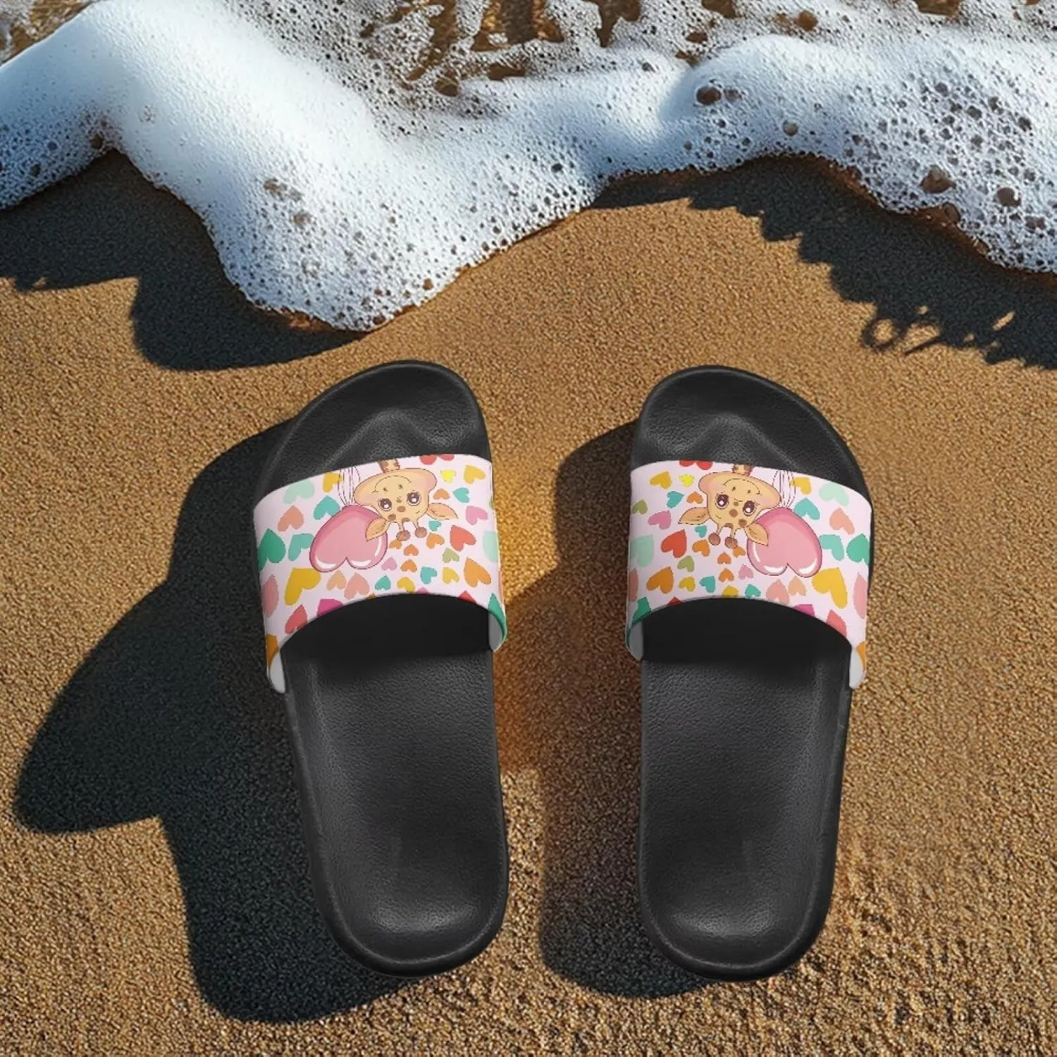 Women's Floral Printed Beach Sandals Non-Slip Soft Comfort Slide Sandals Cartoon Animal House Slippers Filp-Flops for Ladies Girls Gift for Wife Daughters Sisters Size 5-10