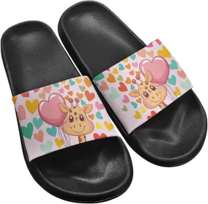 Women's Floral Printed Beach Sandals Non-Slip Soft Comfort Slide Sandals Cartoon Animal House Slippers Filp-Flops for Ladies Girls Gift for Wife Daughters Sisters Size 5-10