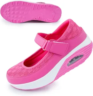 Womens Mesh Walking Shoes Working Nurse Shoes Non-Slip Adjustable Breathable Wedges Slip-on Mary Janes Sneaker Fitness Casual Nursing Orthotic Arthritis,Diabetes,Plantar Fasciitis,Lightweight Shoes