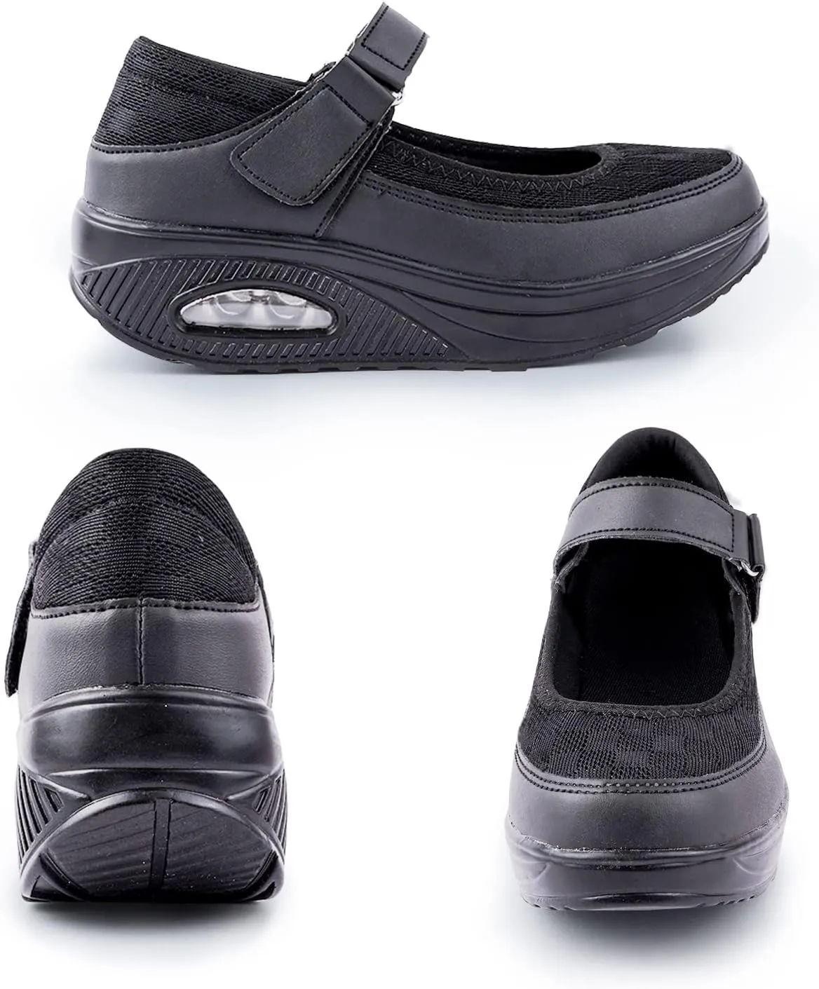Womens Mesh Walking Shoes Working Nurse Shoes Non-Slip Adjustable Breathable Wedges Slip-on Mary Janes Sneaker Fitness Casual Nursing Orthotic Arthritis,Diabetes,Plantar Fasciitis,Lightweight Shoes