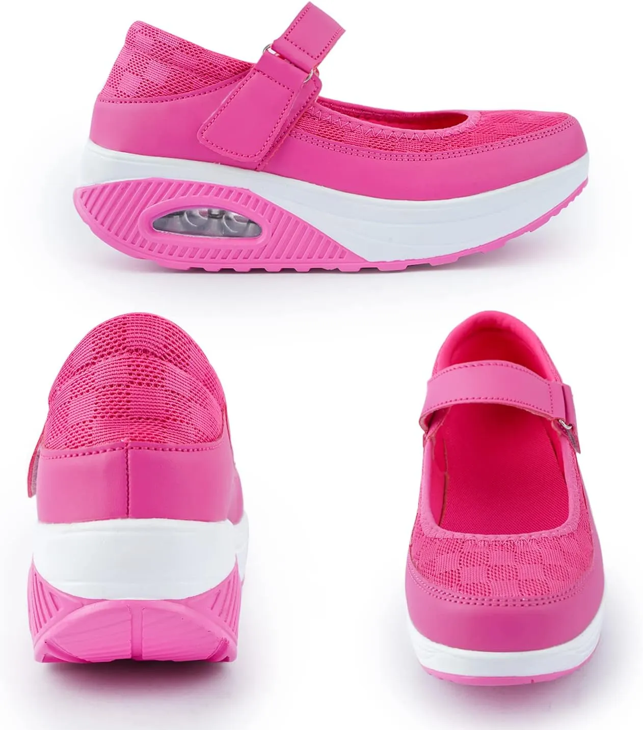 Womens Mesh Walking Shoes Working Nurse Shoes Non-Slip Adjustable Breathable Wedges Slip-on Mary Janes Sneaker Fitness Casual Nursing Orthotic Arthritis,Diabetes,Plantar Fasciitis,Lightweight Shoes