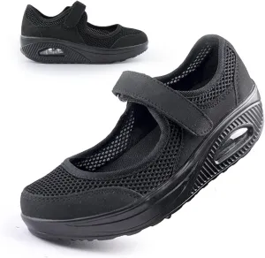 Womens Mesh Walking Shoes Working Nurse Shoes Non-Slip Adjustable Breathable Wedges Slip-on Mary Janes Sneaker Fitness Casual Nursing Orthotic Arthritis,Diabetes,Plantar Fasciitis,Lightweight Shoes