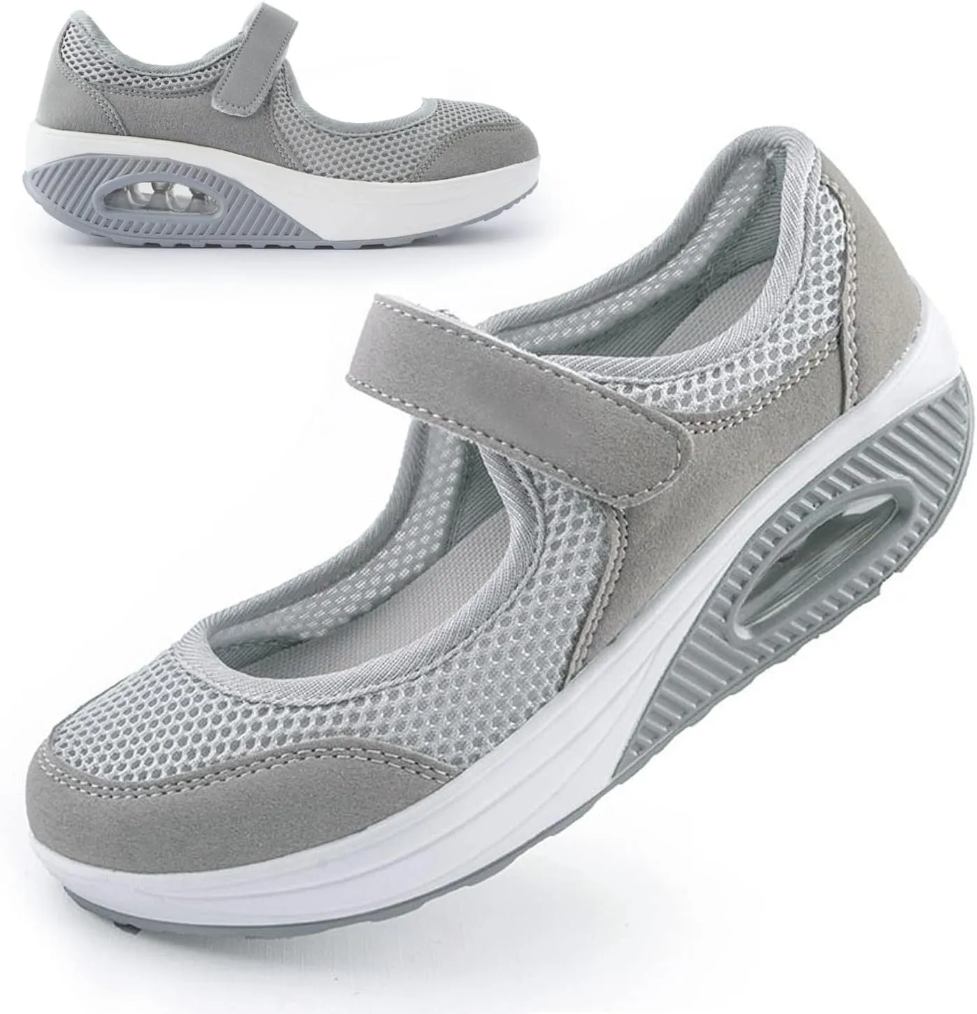 Womens Mesh Walking Shoes Working Nurse Shoes Non-Slip Adjustable Breathable Wedges Slip-on Mary Janes Sneaker Fitness Casual Nursing Orthotic Arthritis,Diabetes,Plantar Fasciitis,Lightweight Shoes