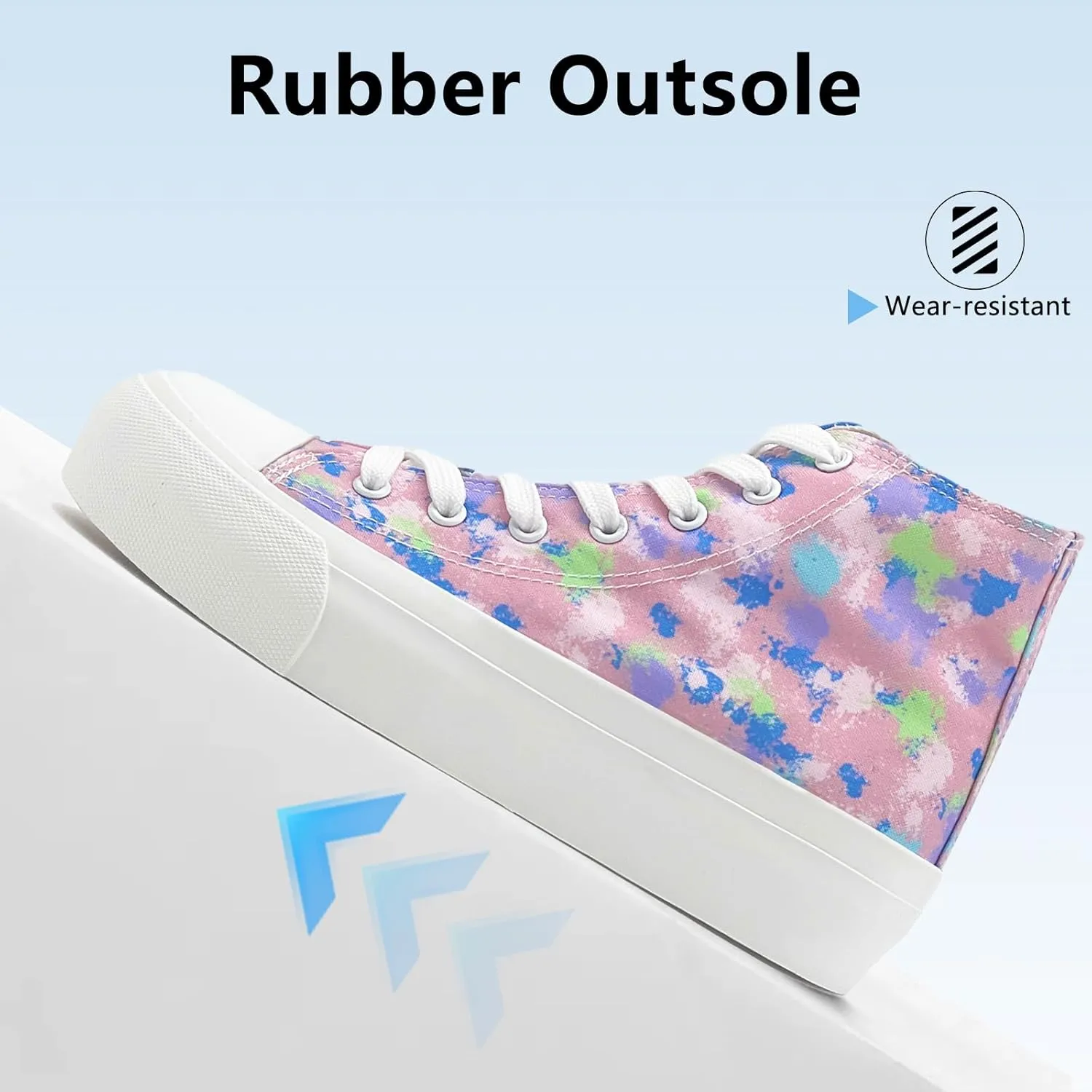 Womens Platform Canvas Sneakers Mens High Top Classic Canvas Shoes Unisex Casual Tennis Comfortable Fashion Sneakers Lace-Up