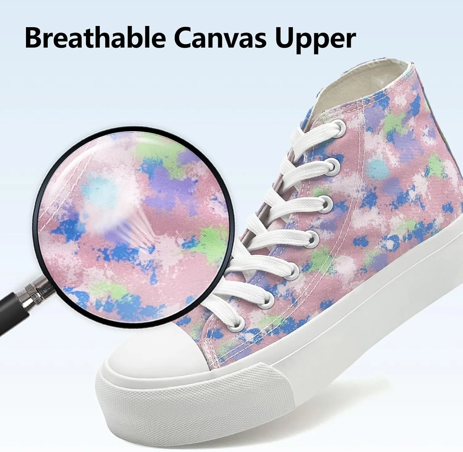 Womens Platform Canvas Sneakers Mens High Top Classic Canvas Shoes Unisex Casual Tennis Comfortable Fashion Sneakers Lace-Up