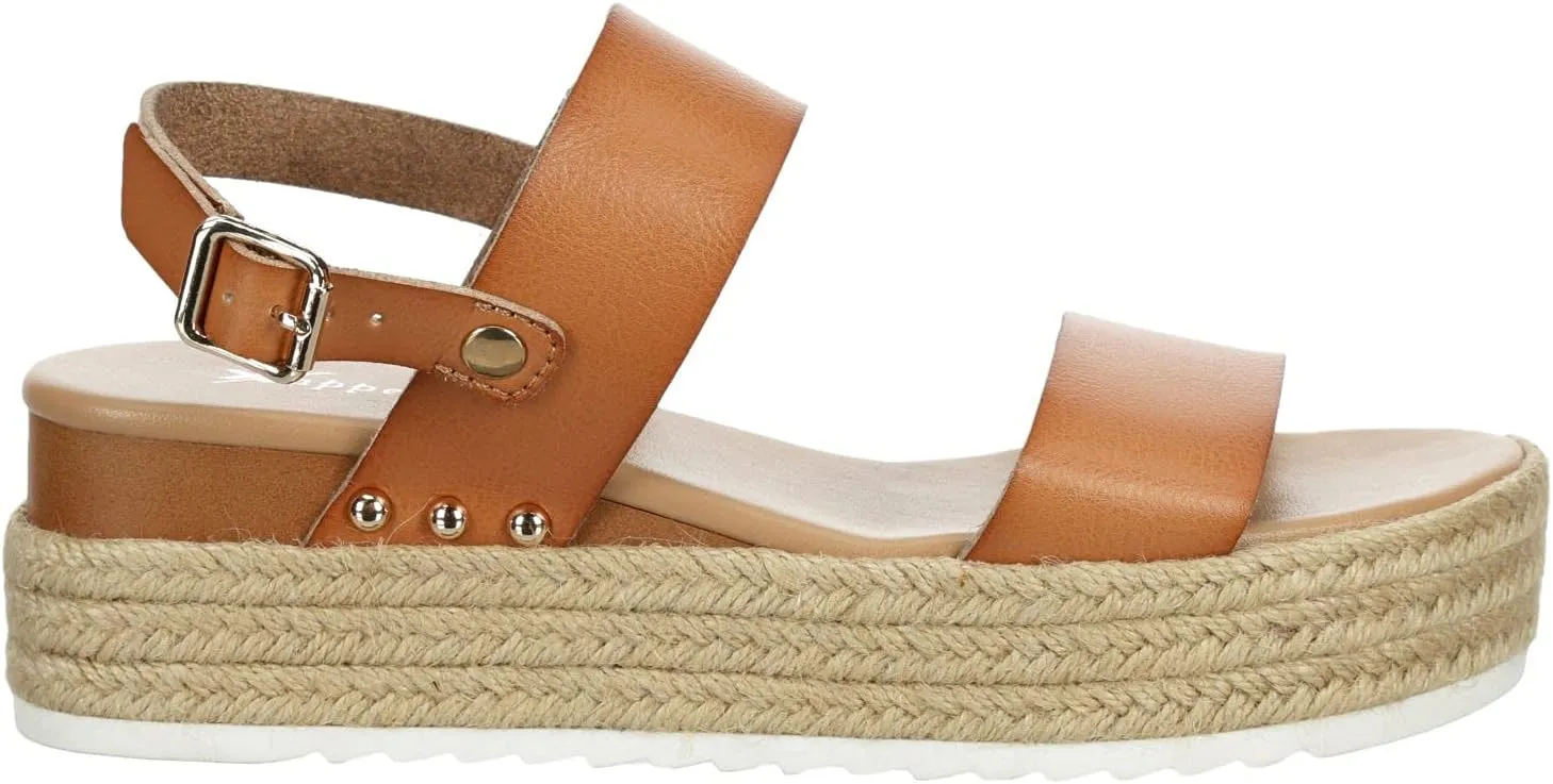 XAPPEAL Amelia - Women's Open Toe Ankle Buckle Strap Casual Platform Espadrille Sandals