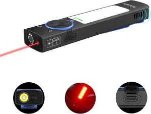 YC8001 Rechargeable Flat Flashlight,1000 High Lumens EDC Flashlight and Red Beam LED Lights Combo,Buzzer,Suitable for use in Outdoor MayDay,Hiking